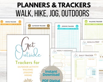 Planejador de atividades ao ar livre | Rastreador de caminhadas, passeios e corridas (PDF para impressão)