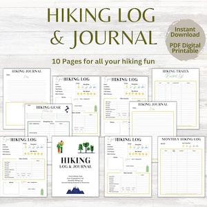 WANDERJOURNAL & LOG | Wanderbuch | Monatliches Wandertagebuch | Wandertagebuch | Wanderausrüstung | Wanderplaner | Natur-Wanderungen