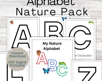 Alfabeto da Natureza para Imprimir | Atividade de Aprendizagem de A a Z (Modelo em PDF)