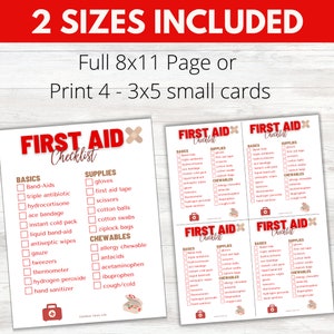 First Aid Checklist | Printable Outdoor Supply List (PDF Download) - Etsy
