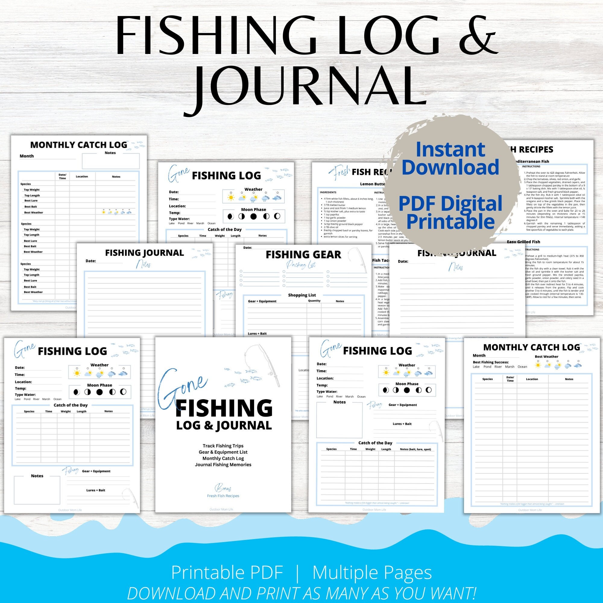 Fly Fishing Log Book: Fly Fishing Record Tracker Journal: Log Your Trips,  Record Weather & Tackle, and Stay Organized with this 120-page Organizer