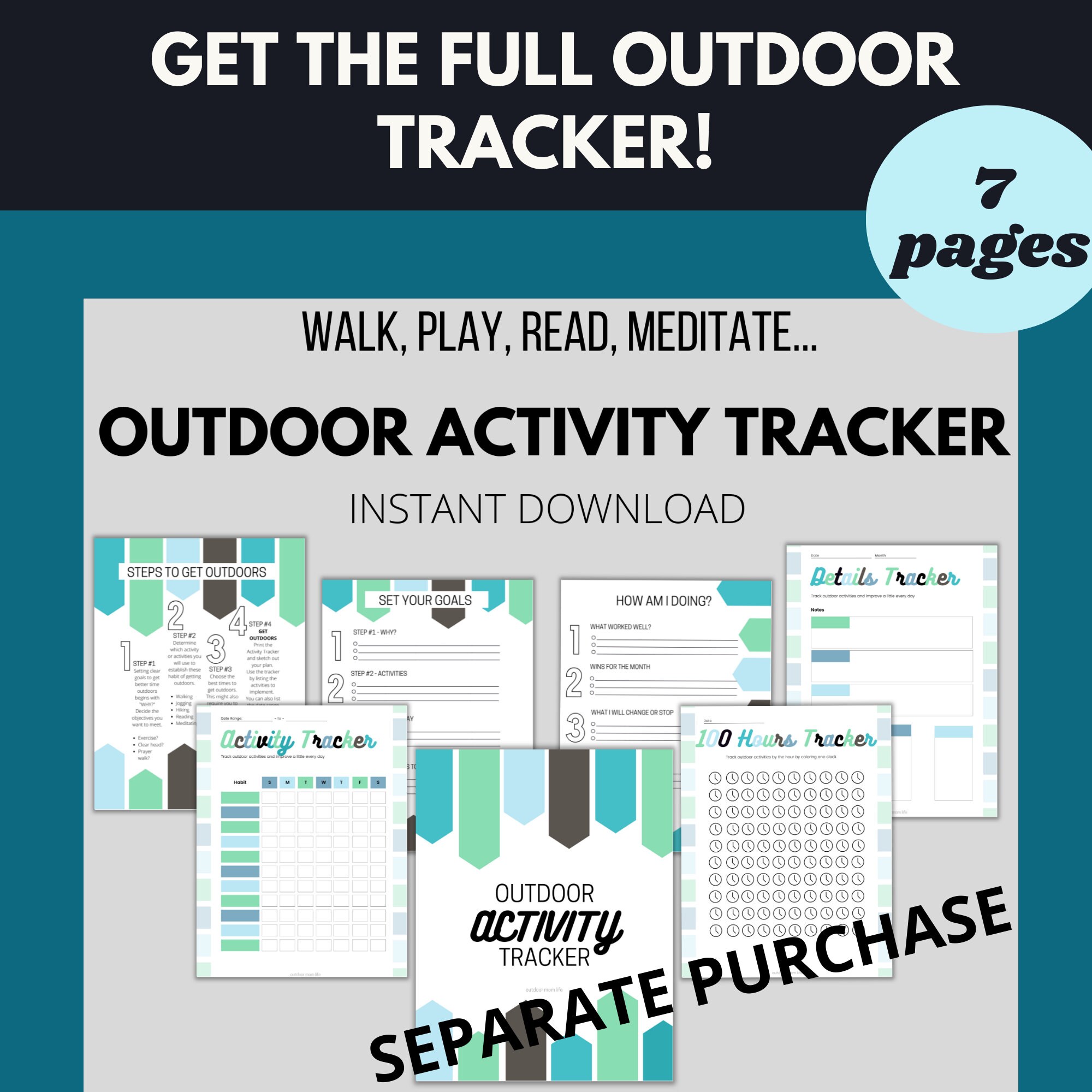 100 Hours Outdoor Activity Tracker | Printable Log (PDF) - Etsy