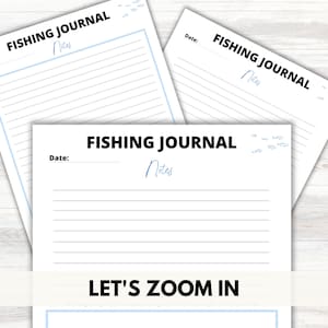 FISHING LOG &amp; JOURNAL Printable | Fishing Log | Monthly Fishing Log ...