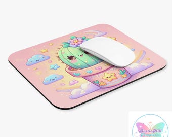 Kawaii Cactus Mousepad | Pastel Desk Decor