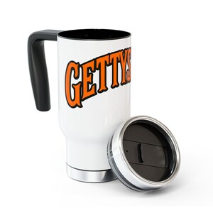 Gettysburg Travel Mug with Handle | Stylish Coffee Cup for Commuters, Personalized Gift, Outdoor Adventure Mug, Perfect for Holidays