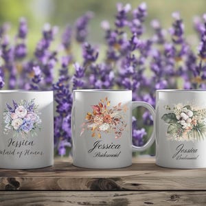 Personalized Bridesmaid Mugs, Bridesmaid Proposal, Custom Name Mug, Bridesmaid Gifts, Maid of Honor Gift, Bridal Party Gift