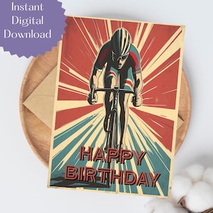 Anniversaire vélo de course, Anniversaire vélo, Anniversaire vélo, Carte aventure à vélo, Carte cycliste, Anniversaire cycliste, Carte pour cycliste, Téléchargement instantané