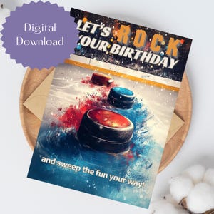 Curling Happy Birthday Card, Curling Birthday Card, Curling, Curling Birthday Card Printable, Boy Birthday Card, Girls Birthday Card