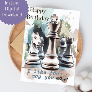 Cartão de aniversário de xadrez engraçado para ele, Feliz aniversário, Cartões de aniversário de xadrez, Cartões de esportes, Cartão de aniversário para marido, Cartão de aniversário para jogador de xadrez