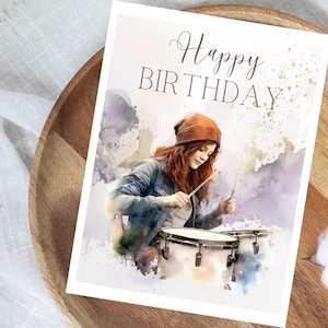 Musician Birthday Card, Card for Her, Birthday Card for Musicians, Digital Download, Instant Download, Girl sBirthday Card, Birthday Card,