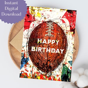 Faire-part d'anniversaire de football, carte d'anniversaire, carte d'anniversaire de football, sports, cartes de sports, football, carte d'anniversaire de garçon, carte d'anniversaire de fille