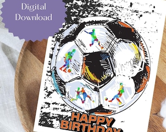 Soccer Birthday Card, Birthday Card, Sports Birthday Card, Sports Theme, Toddler Birthday Card, Teen Birthday Card, Boy Birthday