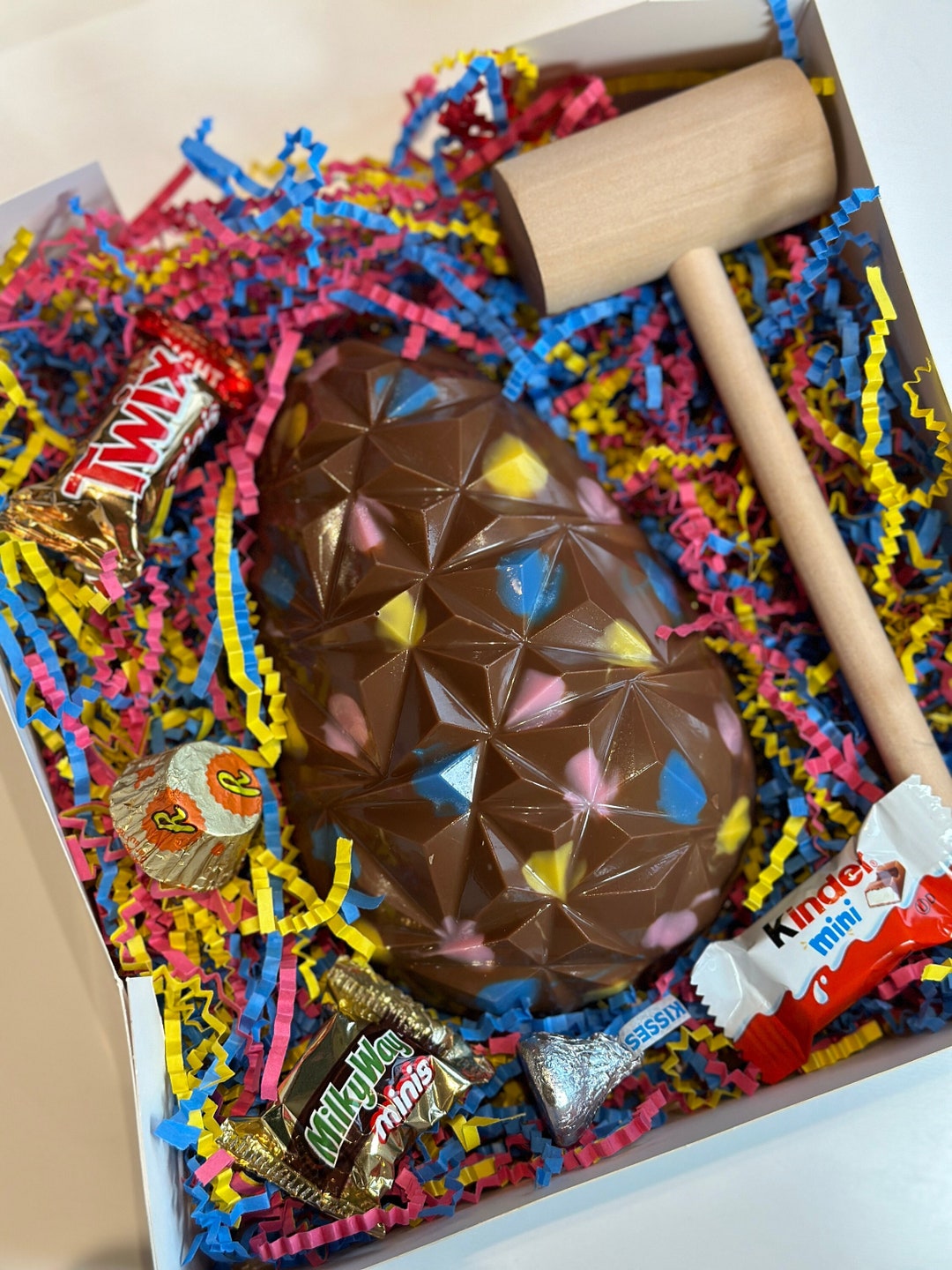 Blue Large Chocolate Egg (With Wooden Hammer) For Easter | Tasty