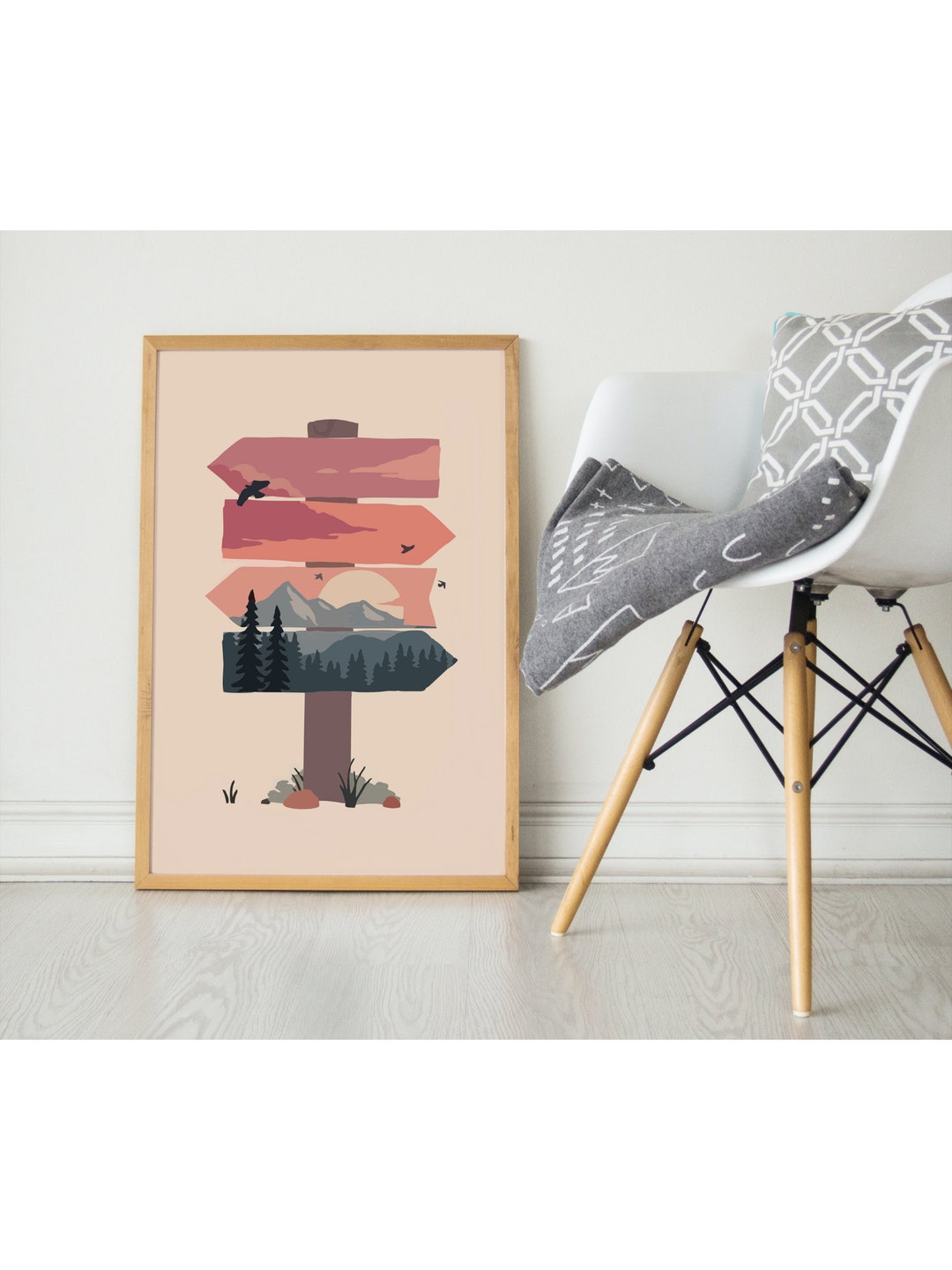 Hiking Wall Art, Boho Outdoor Wall Decor, Boho Hiking Wall Art, Boho