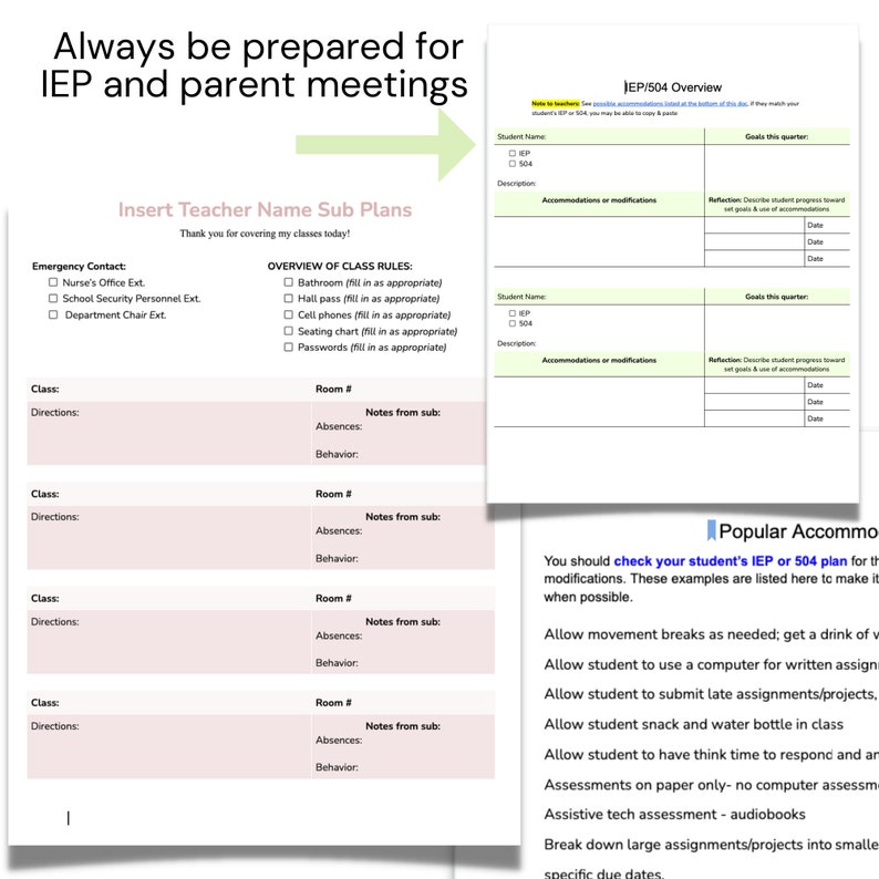 EDITABLE Teacher Binder Sheets - Etsy