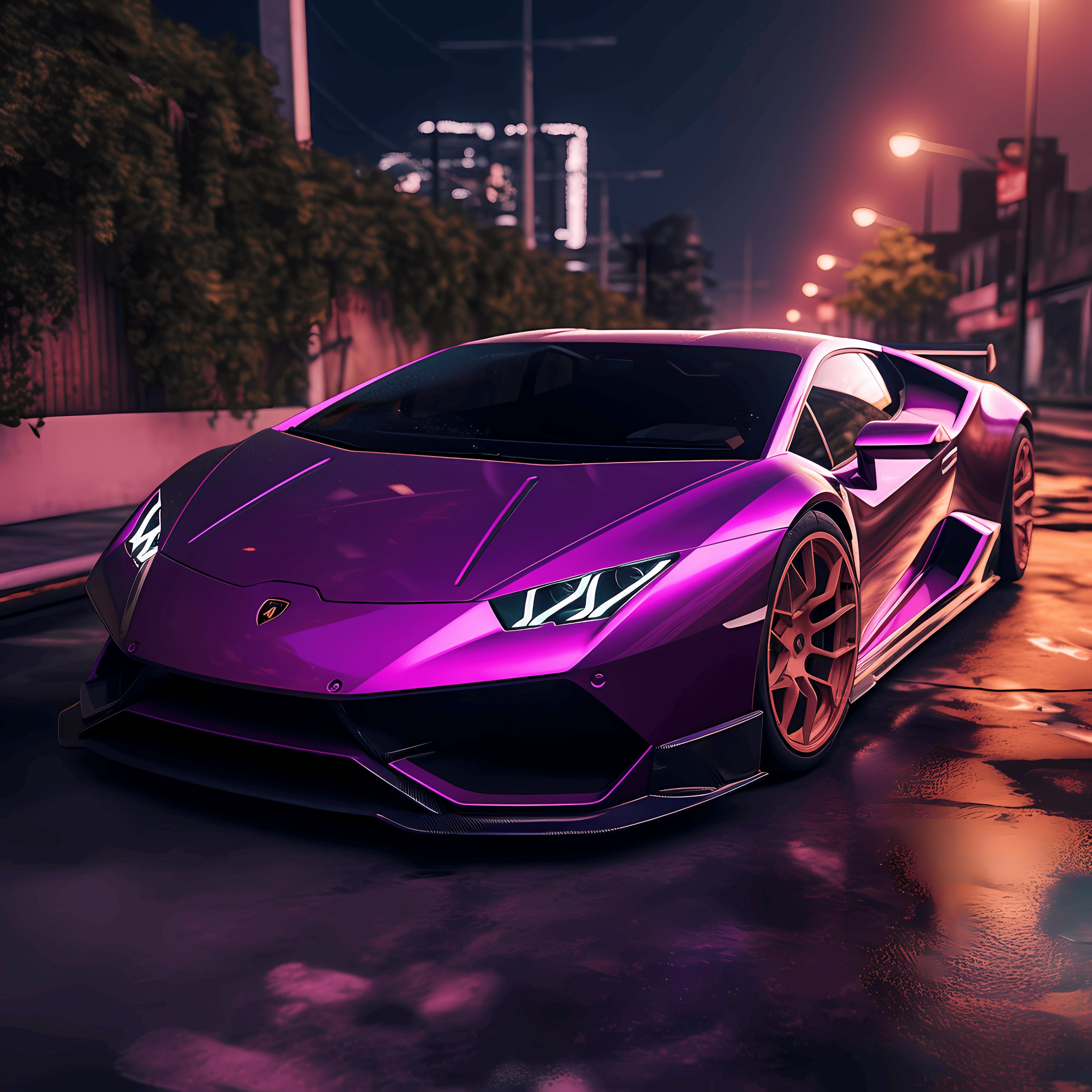Purple Lamborghini - Etsy