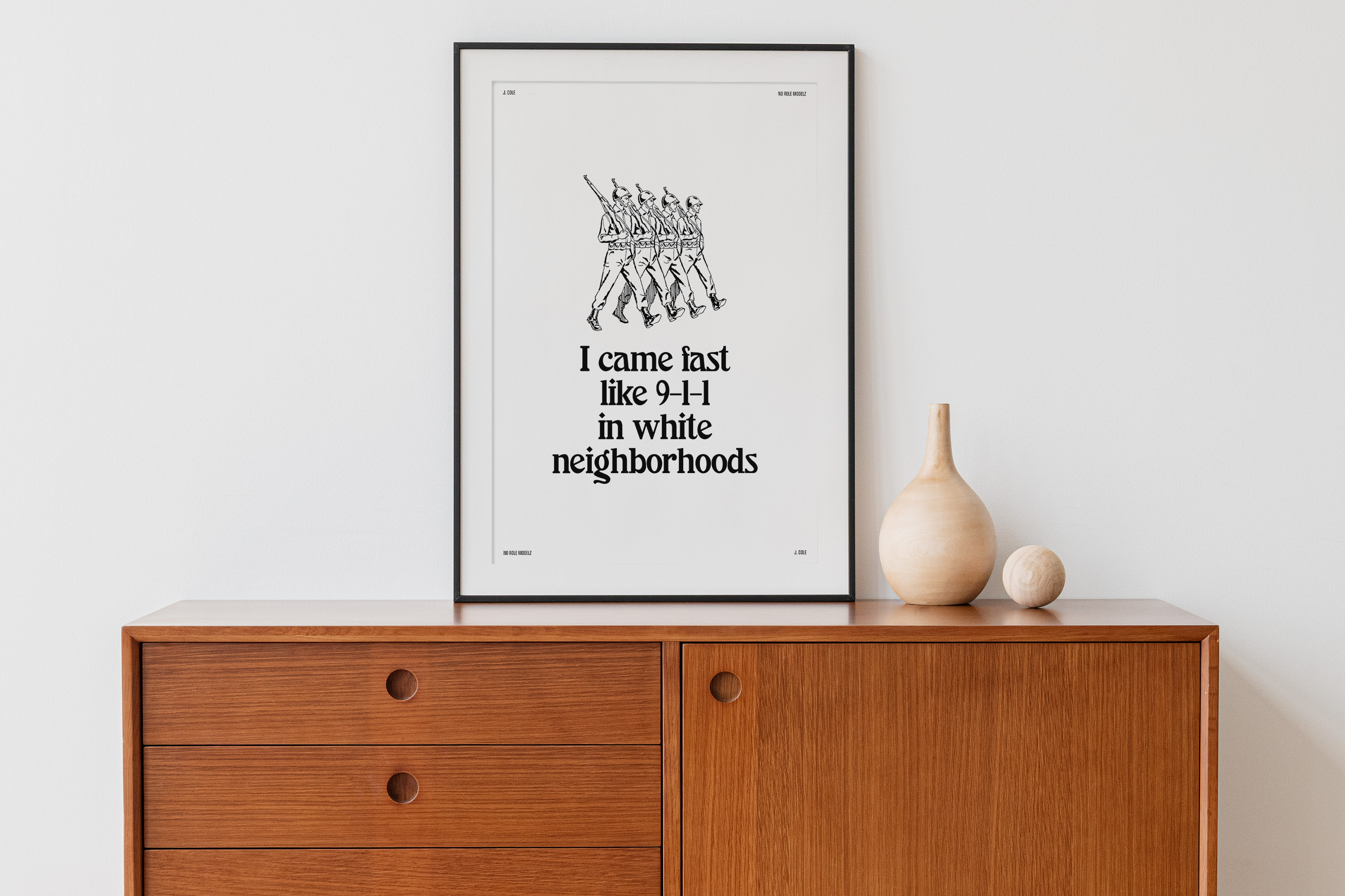 J. Cole No Role Modelz Lyrics Wall Art | Song Lyrics Digital Download