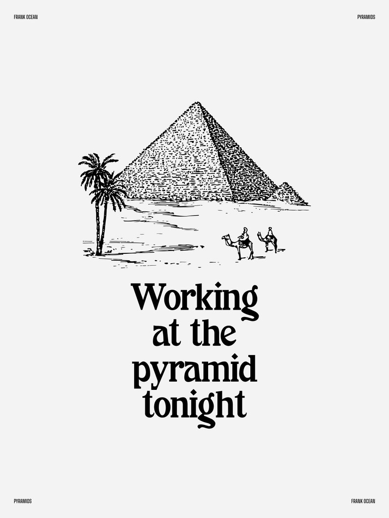 Frank Ocean Pyramids Lyrics Wall Art Song Lyrics Digital Download Frank
