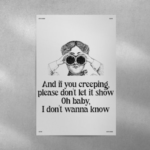 Metro Boomin Creepin Lyrics Wall Art | Song Lyrics Digital Download | Metro Boomin | Creepin Lyrics Music Art | Gift Idea | Rap Lyrics