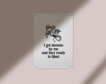 SoFayGo Hell yeah Lyrics Wall Art | Song Lyrics Physical Print | SoFayGo | Gift Idea | Hell Yeah Rap Lyrics