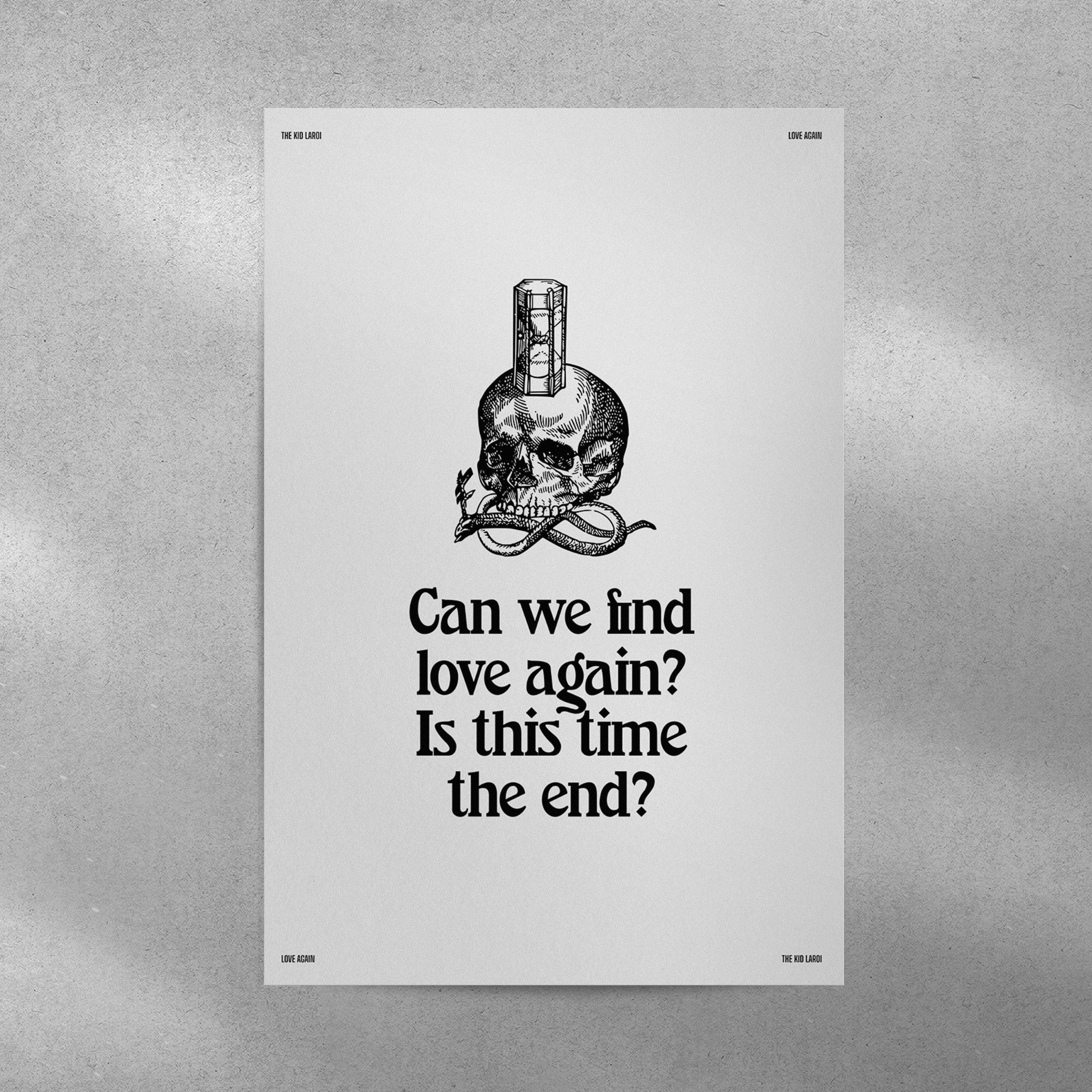 The Kid LAROI Love Again Lyrics Wall Art | Song Lyrics Physical