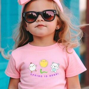 Spring Easter T-Shirt, Spring Is Here! - cute Shirt for Kids, Kids Spring T-Shirt, Cute Easter Shirt for Girl