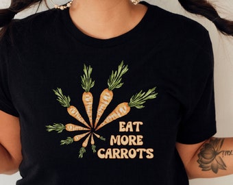 Eat More Carrots, Garden Lover Gift Shirt, Farmer's Market, Gardener Gift, Vegetarian Life T-Shirt, Vegetable Print Shirt, Summer Shirt