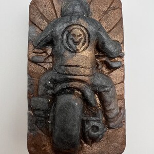 Hand painted and hand poured bar soap - Motorcycle man