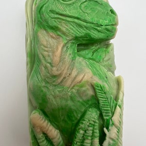 Hand poured glow in the dark Dinosaur Soap bar