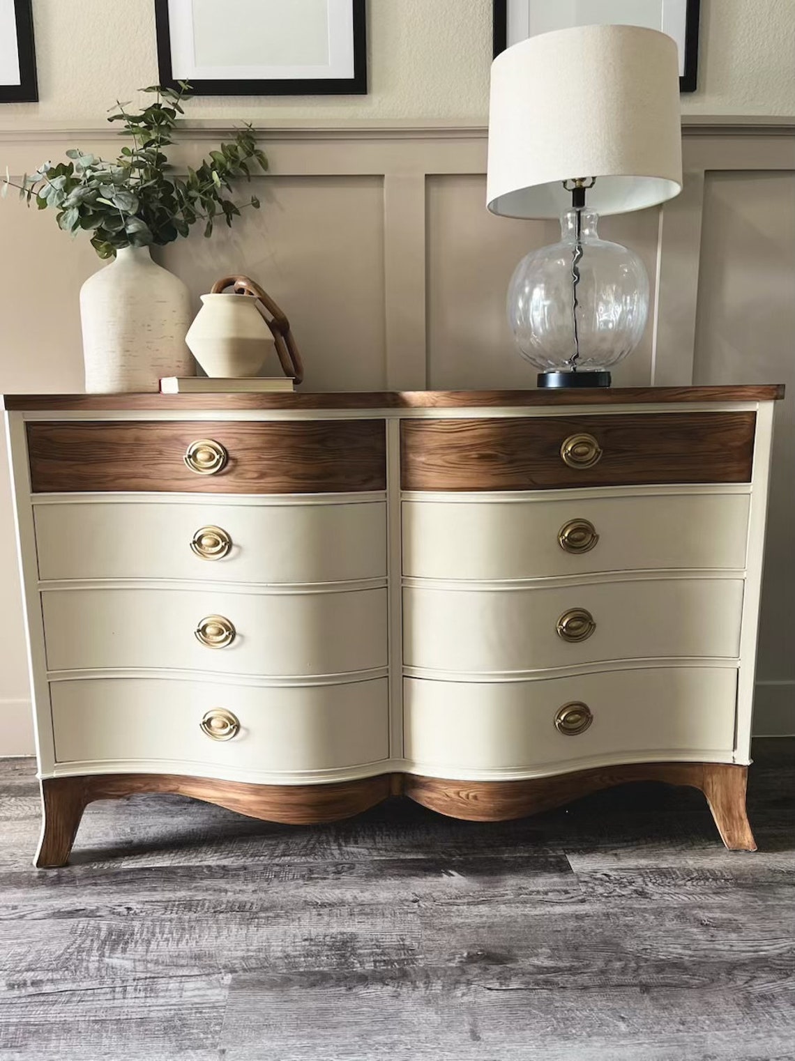 Drexel Double Bow Front Dresser Etsy