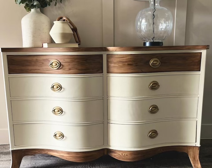 Drexel Double Bow Front Dresser Etsy