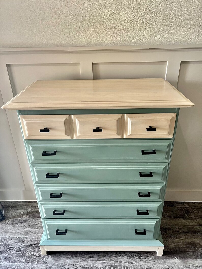 Solid Wood Sage Green Kids Dresser Etsy