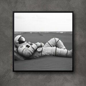 Original Digital Art | Astronaut Laying On The Beach | ByTheCoastPrints