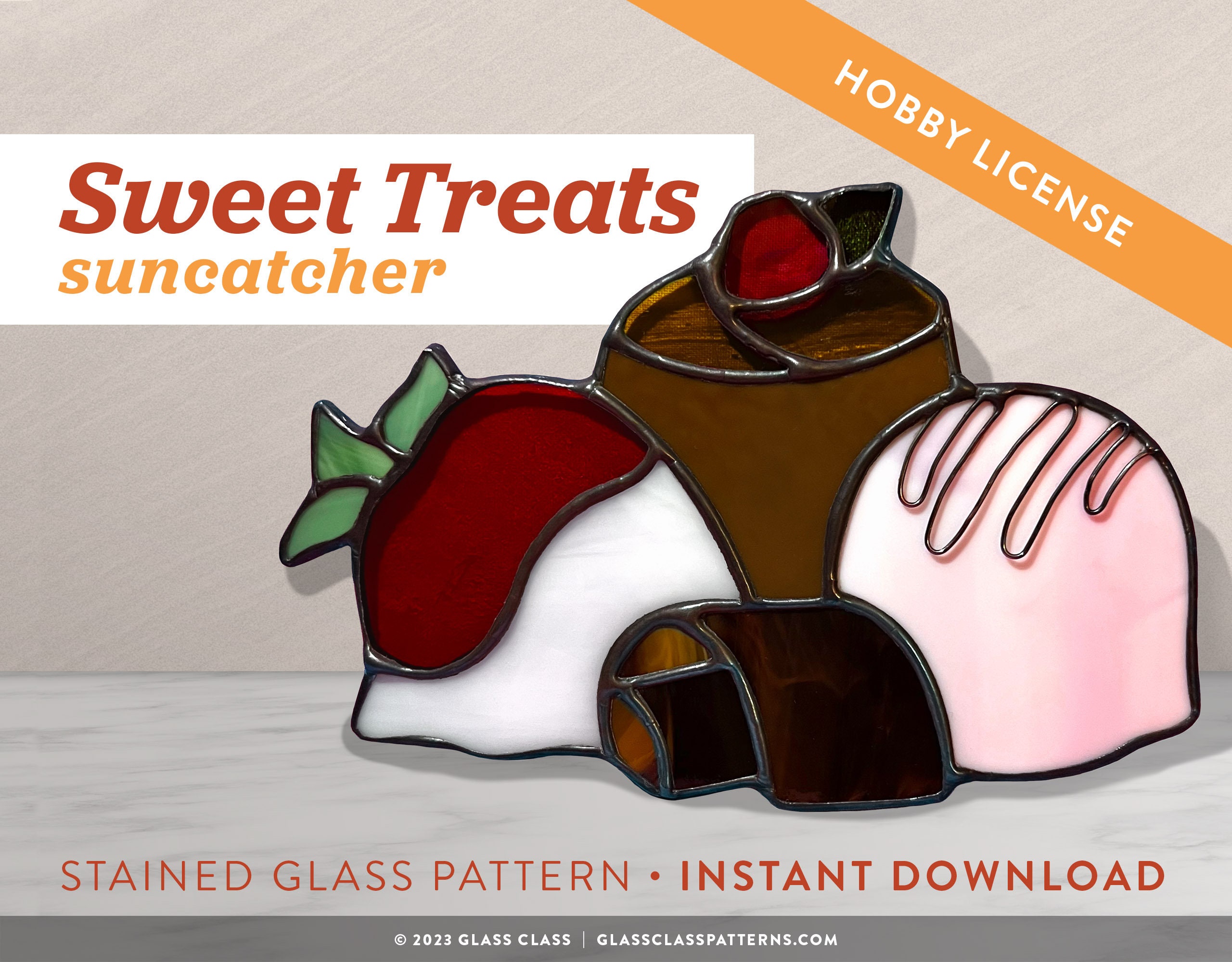 Sweet Treats Stained Glass Pattern, Digital Download, Valentines ...