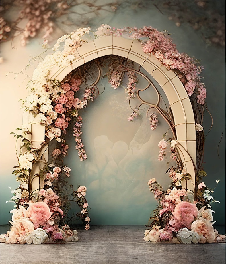 Floral Digital Backdrop Wedding Portrait Maternity Digital Overlays