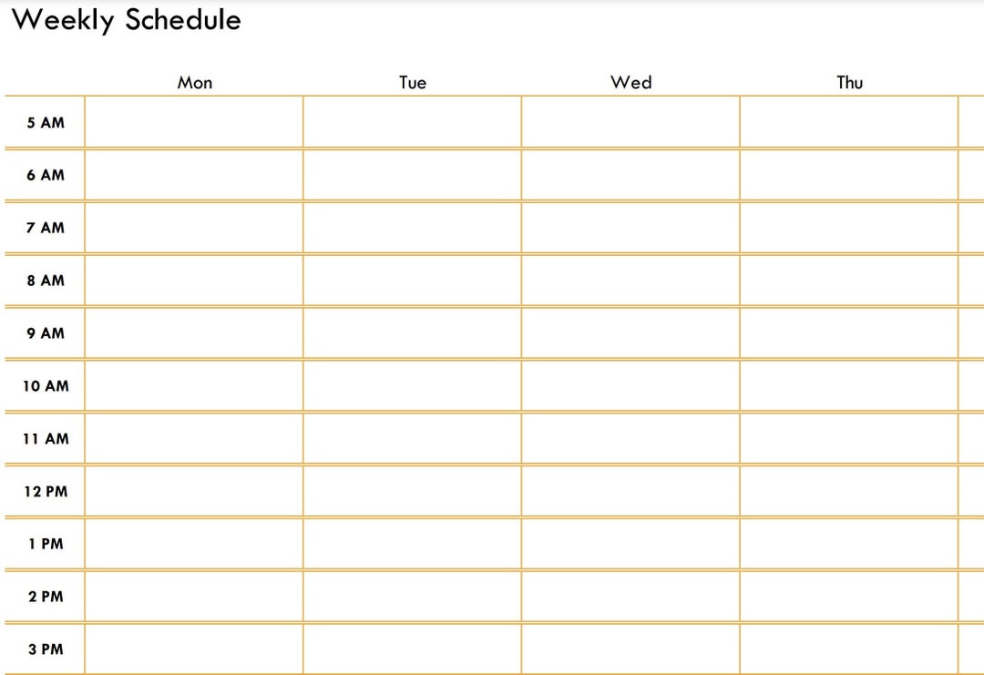 Printable Weekly Schedule Planner Super Simple - Etsy