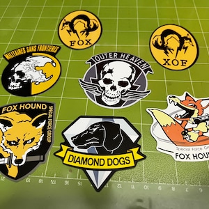 Metal Gear Solid Snake, Foxhound, Big Boss, MGS Stickers - Set of 7 Stickers
