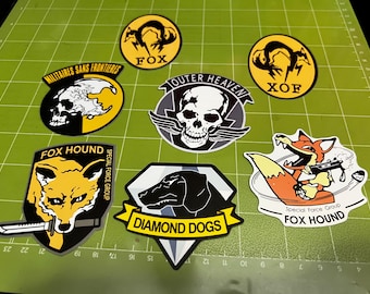 Metal Gear Solid Snake, Foxhound, Big Boss, MGS Stickers - Set of 7 Stickers