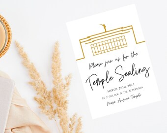 HLT Tempel Versiegelung Vorlage, EDITIERBARE, Hochzeitseinladung