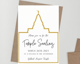 LDS Temple Sealing Invitation, EDITABLE, Wedding Template