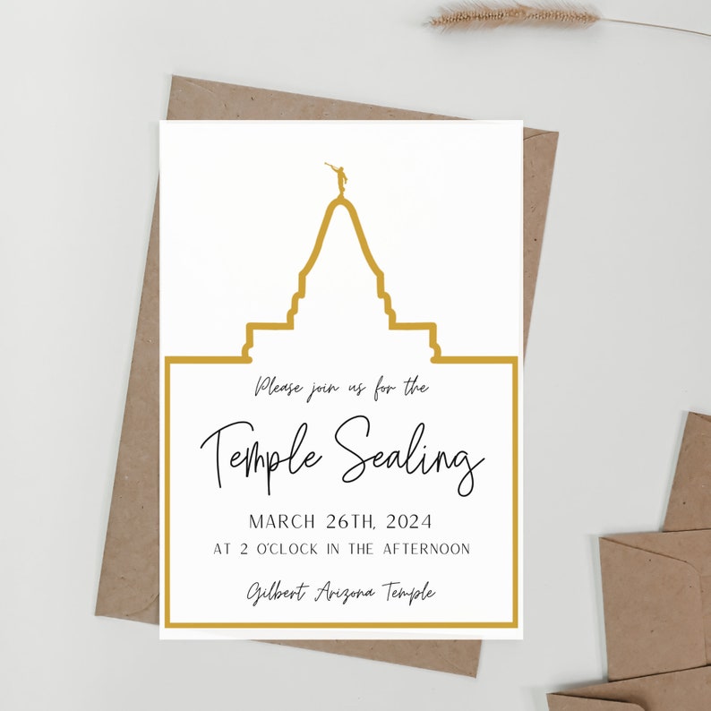 LDS Temple Sealing Invitation, EDITABLE, Wedding Template image 1