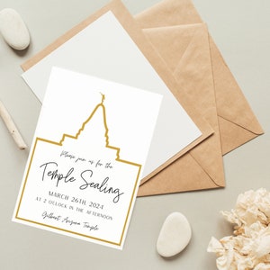 LDS Temple Sealing Invitation, EDITABLE, Wedding Template image 2