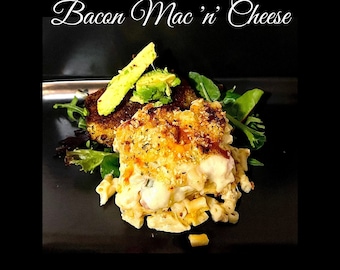 BACON MAC 'n' CHEESE Recipe with a difference. This Gorgeous Homemade Recipe is a Digital Download & A4 Printable