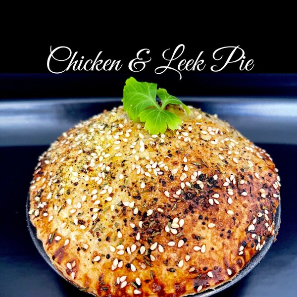 CHICKEN & LEEK PIE. My extra Yummy Homemade Pie is Downloadable and Printable only in my Etsy Store