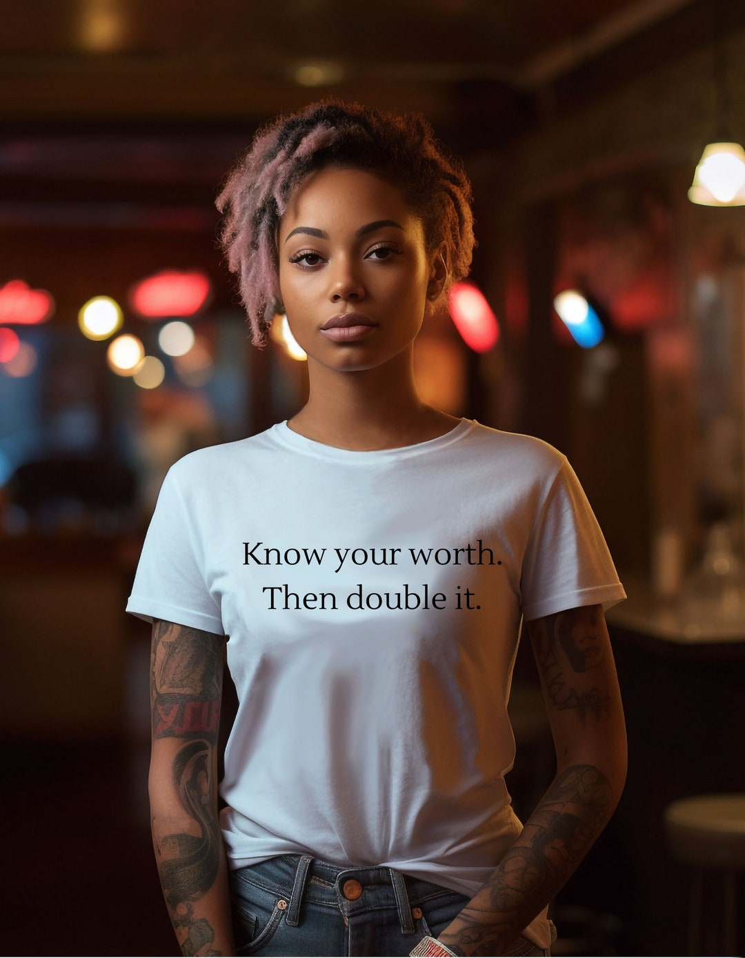 Know Your Worth Graphic Cotton Tshirt - Etsy
