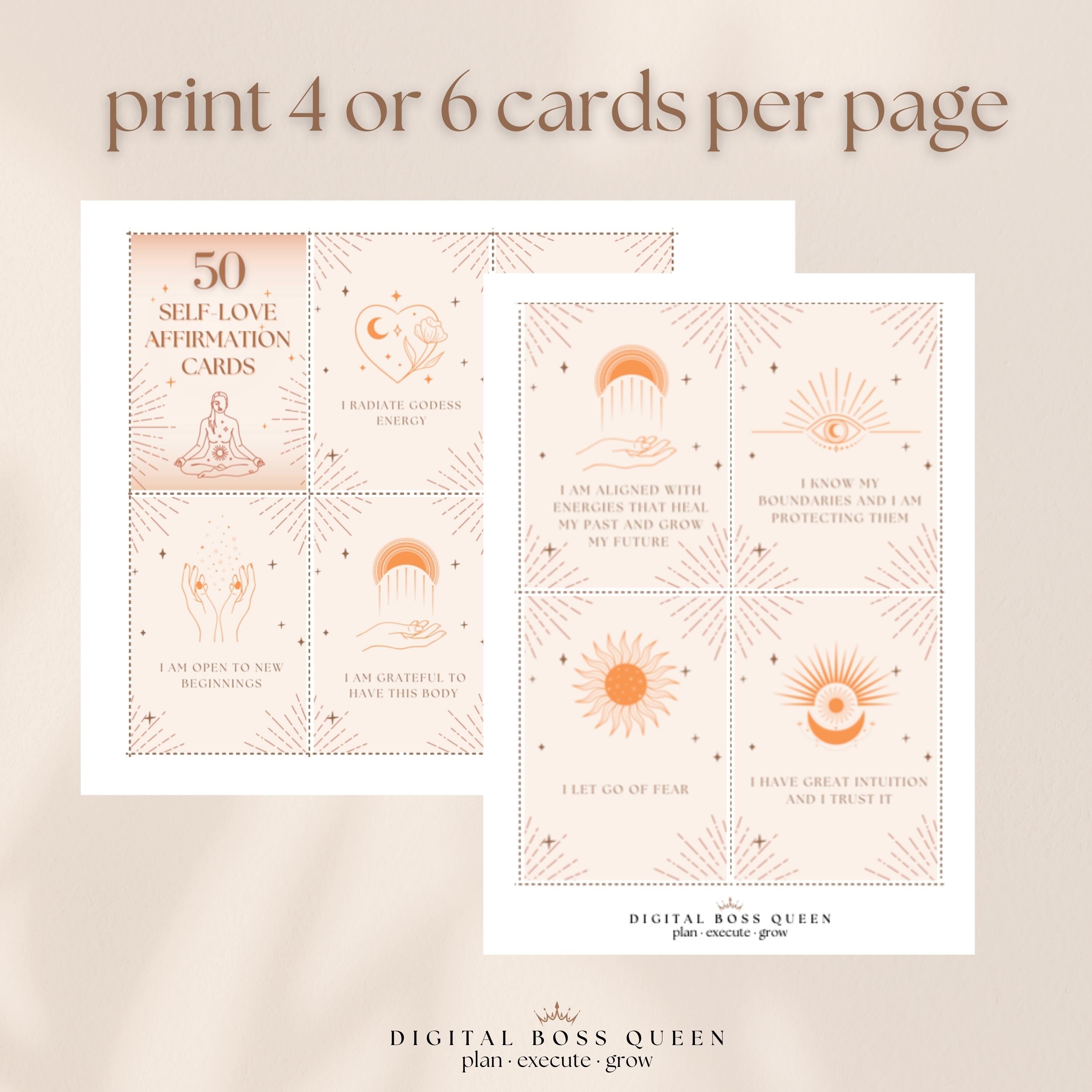 50 Self Love Affirmation Cards | Healing Printable Affirmation Card ...