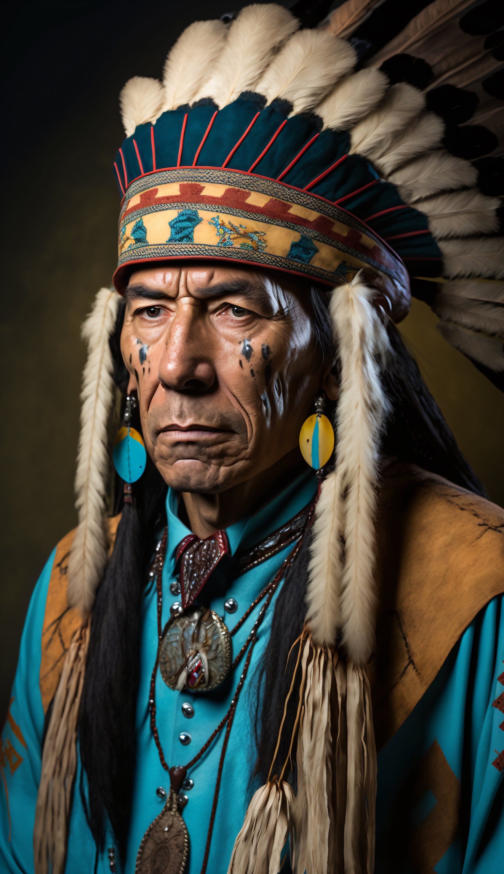 Apache Indian chief,  Digital Art Print, Christmas gift, Wall Art, AI Art, Digital Download, Home Decor, Printable, Bedroom, Living room
