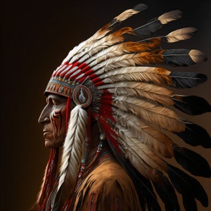 Apache Indian chief,  Digital Art Print, AI Generated, Wall Art, AI Art, Digital Download, Home Decor, Printable, Bedroom, Living room
