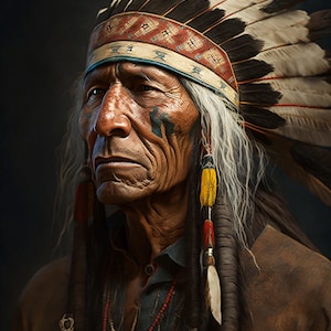 Apache Indian chief Digital Art Print Christmas gift Wall Art Decor Art Digital Download Home Decor Art Printable Bedroom Living room Art