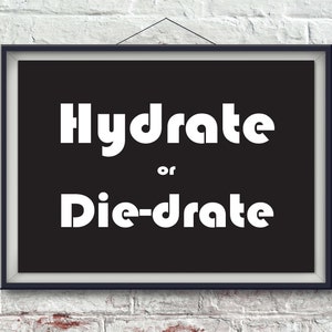 Hydrate of Die-drate digital download, printable poster wall art